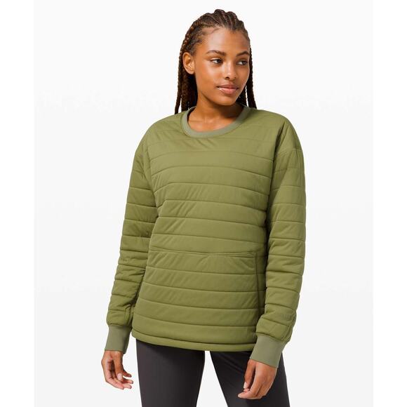 LULULEMON Dynamic Movement Crew Sweatshirt Bronze Green Pullover Women's 10 - Picture 2 of 16